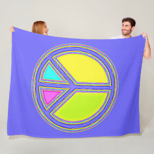 Met de kleuren gevuld PEACE-teken 1 Fleece Deken