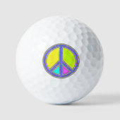 Met de kleuren gevuld PEACE-teken 1 Golfballen (Voorkant)