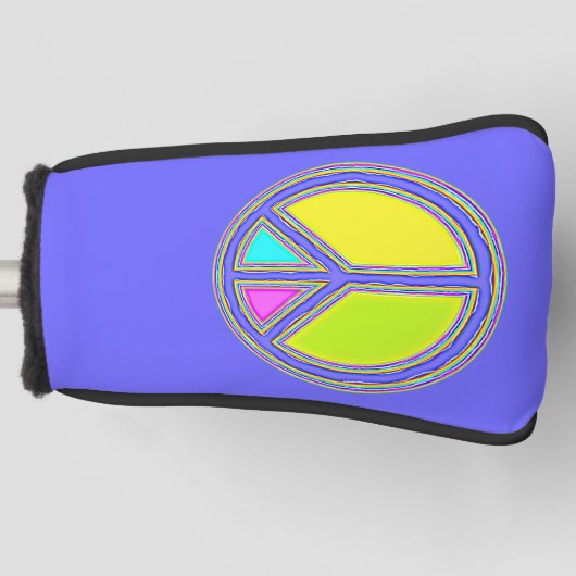 Met de kleuren gevuld PEACE-teken 1 Golfheadcover (Voorkant)