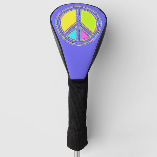 Met de kleuren gevuld PEACE-teken 1 Golfheadcover (Voorkant)