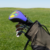 Met de kleuren gevuld PEACE-teken 1 Golfheadcover (Insitu)