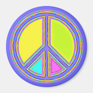 Met de kleuren gevuld PEACE-teken 1 Magneet
