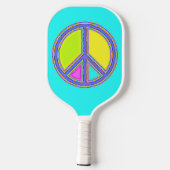 Met de kleuren gevuld PEACE-teken 1 Pickleball Paddle (Achterkant)