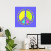 Met de kleuren gevuld PEACE-teken 1 Poster (Thuiskantoor)
