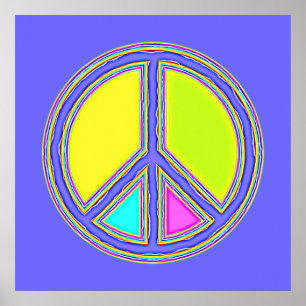 Met de kleuren gevuld PEACE-teken 1 Poster