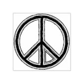 Met de kleuren gevuld PEACE-teken 1 Rubberstempel (Afrduk)