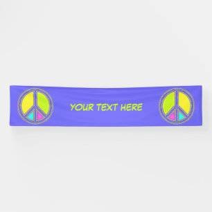 Met de kleuren gevuld PEACE-teken 1 Spandoek