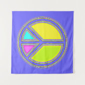 Met de kleuren gevuld PEACE-teken 1 Wandkleed (Voorkant (horizontaal))