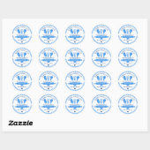 Met de liefde Banana Bread Blue Gingham Kitchen Ronde Sticker (Vel)