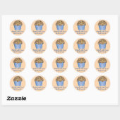 Met de liefdespoep Gepersonaliseerd Blueberry Muff Ronde Sticker (Vel)