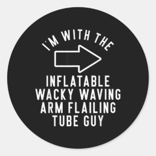 met De Opblaasbare Wacky Waving Arm Flailing Tube Ronde Sticker
