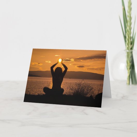 Met de Sun Winter Solstice-kaart Feestdagen Kaart (Voorkant)