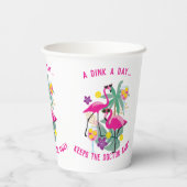 Met de tekst Summer Pickleball 🤩 Tropische Partij Papieren Bekers (Achterkant)