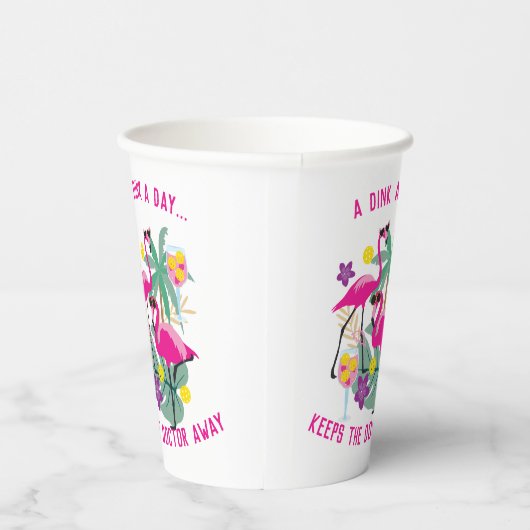 Met de tekst Summer Pickleball 🤩 Tropische Partij Papieren Bekers (Rechts)