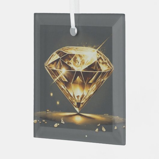 met diamanten ingelegd edelsteen glas ornament (Voorkant links)