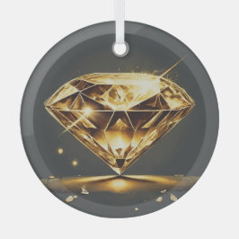 met diamanten ingelegd glas ornament