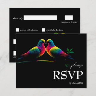 Met dieetwensen. Doves of Promise budget RSVP Kaartje