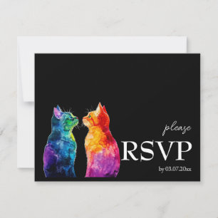 Met dieetwensen. Een Rainbow Love-budget RSVP Kaartje
