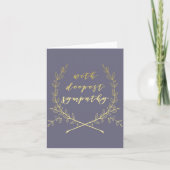 Met diepste sympathie, Gold penseelscriptnotitie K Kaart (Voorkant)