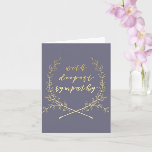 Met diepste sympathie, Gold penseelscriptnotitie K Kaart (Orchidee)