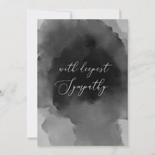 Met diepste sympathie. Waterverf zwart script (Voorkant)