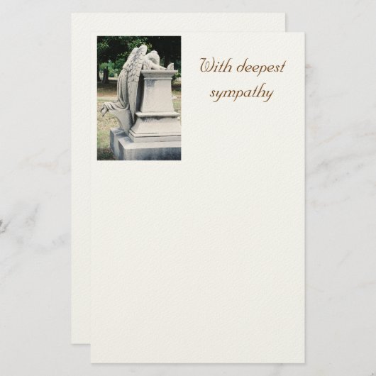 Met diepste sympathie Weeping Angel Stationery Briefpapier (Voorkant / Achterkant)