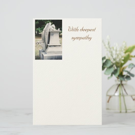 Met diepste sympathie Weeping Angel Stationery Briefpapier (Staand voorkant)