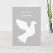 Met diepste sympathie witte duif condoleances kaart (Voorkant)