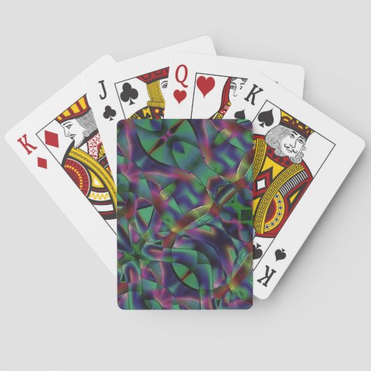 Met donkere kleuren vervlochten linten pokerkaarten (Achterkant)