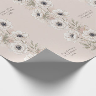 Met Draad Geborduurde Kunst   Elegante Anemoon Cus Cadeaupapier