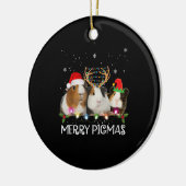 Met drie paigne kerstlampjes met kerstmis keramisch ornament (Links)