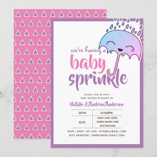 met een Baby-SPRINKLE Kawaii Paarse roze Kaart