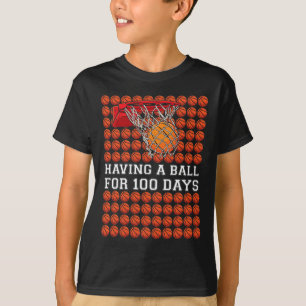Met een bal van 100 dagen Basketball Kinder Boy Sm T-shirt