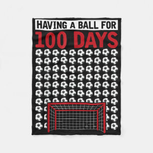 Met een bal voor 100 dagen schoolvoetbal 100th fleece deken