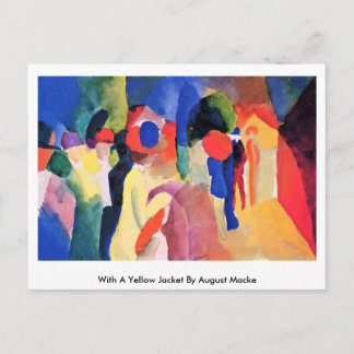 Met een gele jas tegen August Macke Briefkaart