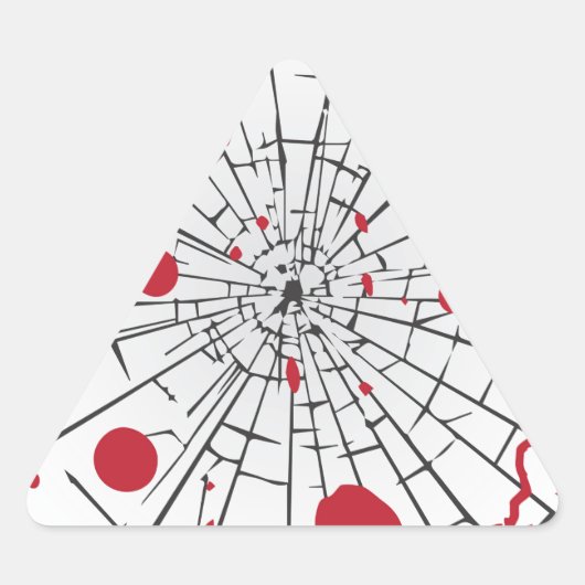 met een halogeengruid glas driehoek sticker (Voorkant)