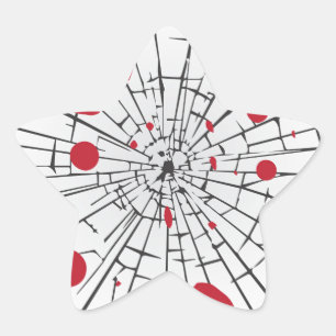 met een halogeengruid glas ster sticker