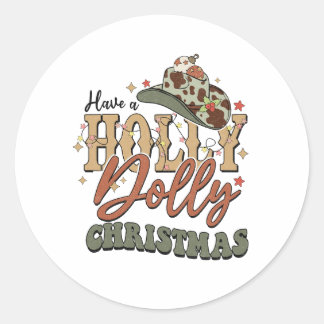 Met een Holly Dolly Kerstmis Ronde Sticker