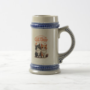 met een kattenthema bierpul