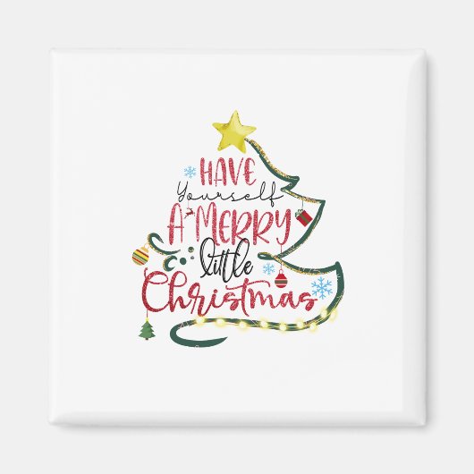 Met een kerstcadeautje heb je een prettig kerstfee magneet (Voorkant)