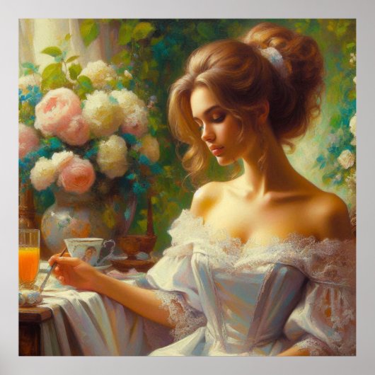 Met een kop koffie poster (Voorkant)