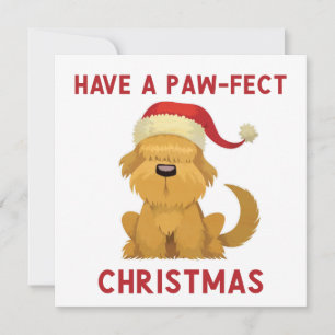 Met een paarse Kerstmis // Kute Dog Kerstmis Feestdagenkaart