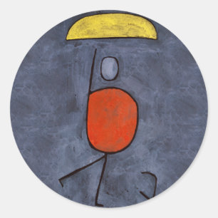 Met een paraplu van Paul Klee, Abstracte kunst Ronde Sticker
