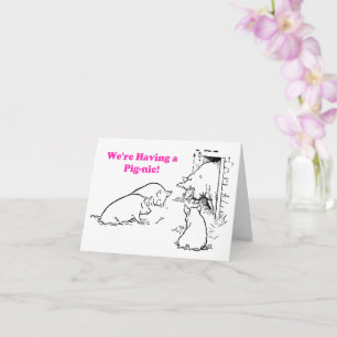 Met een Pig-Nic Picknick Funny Pig Cartoon Kaart