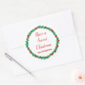 Met een prettige kerst, een feestdag. ronde sticker (Envelop)