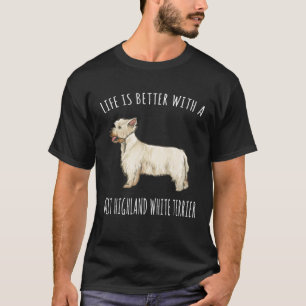Met een witte terrier Dog uit West Highland White T-shirt