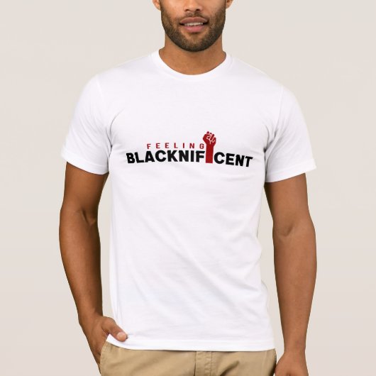 Met een zwarte, verbluffende lijst t-shirt (Voorkant)