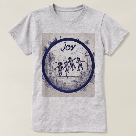 "Met eeuwige vreugde: levendig meerkleurig T-shirt (Design voorkant)