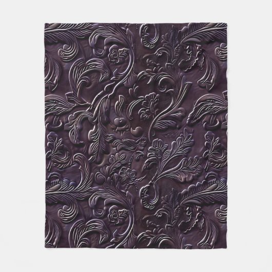  met eierplant bewerkt leer fleece deken (Voorkant)