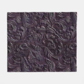  met eierplant bewerkt leer fleece deken (Voorkant (Horizontaal))